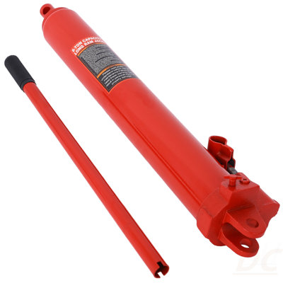 Hydraulic Long Ram Jack With Single Piston Pump And Clevis Base (Fits: Garage/Shop Cranes, Engine Hoists, And More): 8 Ton (16,000 Lb) Capacity, Red