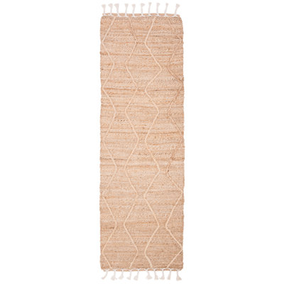 Debroh Natural Fiber Hand Woven Jute Geometric Rug