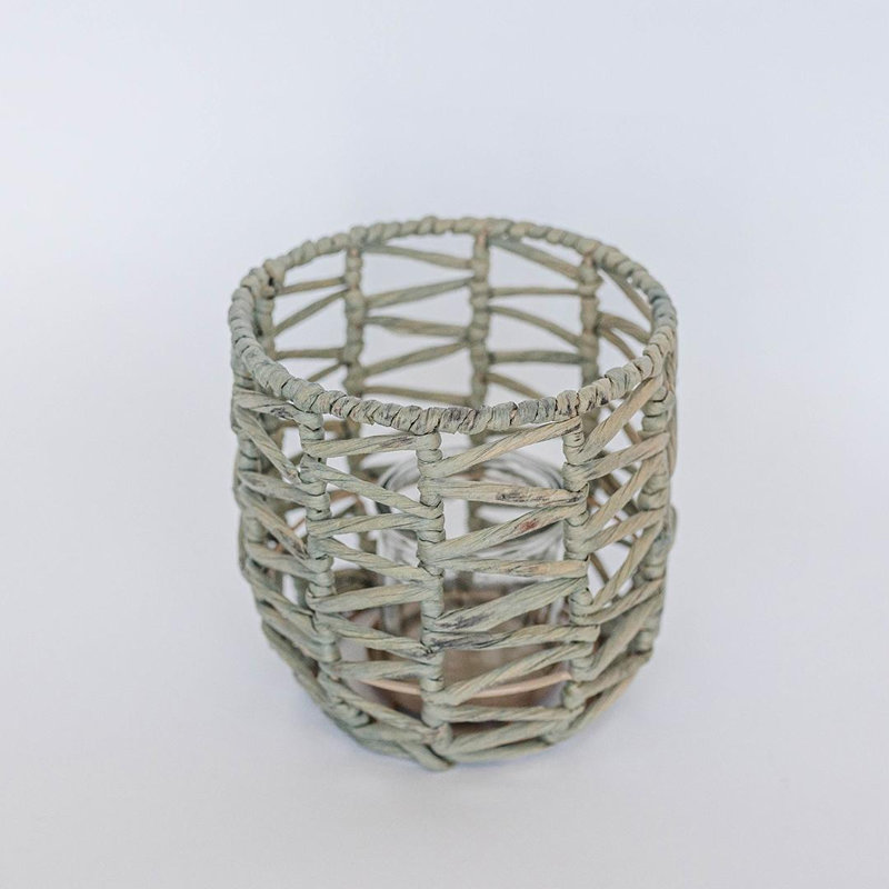 Willow Tea Light Candle Holder, Gray