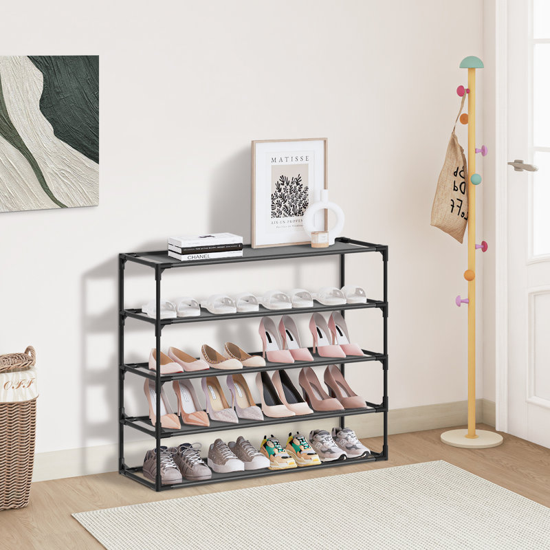 Simple Assembly 5 Tiers 25 Pair Stackable Shoe Rack