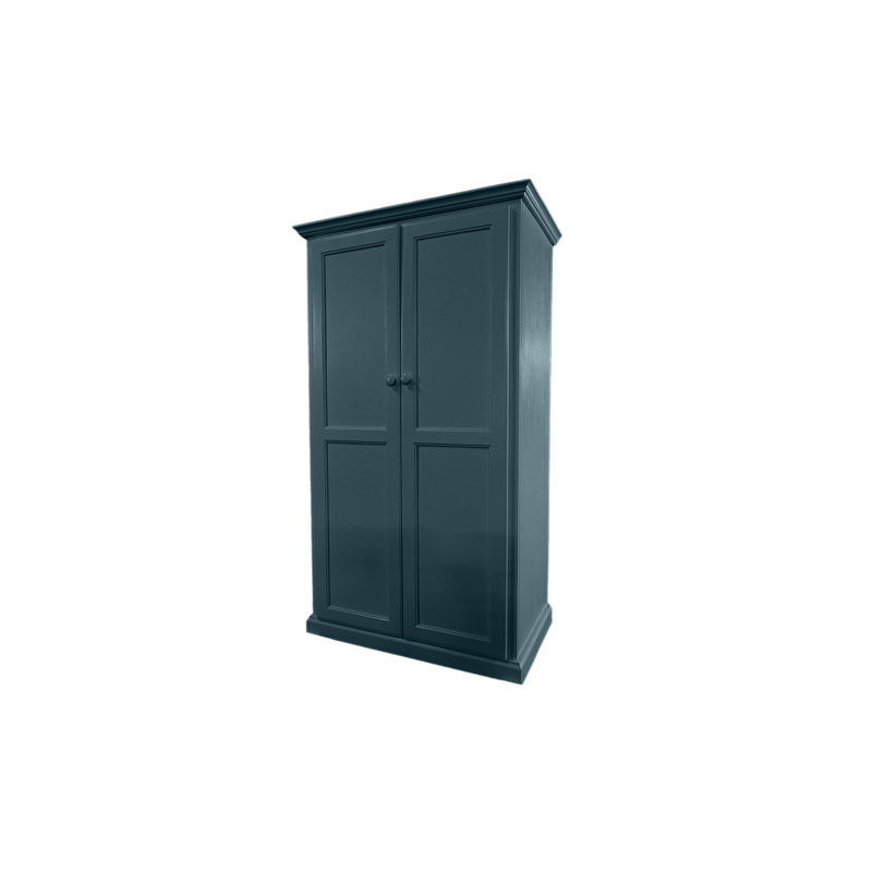 Bureau armoire en bois massif Breeda, Bleu fumée
