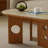 Oval Rock Slab Cherry Wood Creative Coffee Table