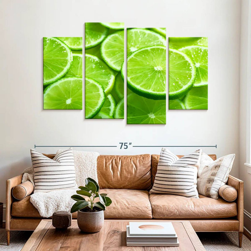 Yarlin Lime Slices, 42" H x 68" W