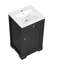 Meuble-lavabo de 20 po avec lavabo, armoire de salle de bain avec porte à fermeture douce, support de rangement et tablette réglable, noir-493576494