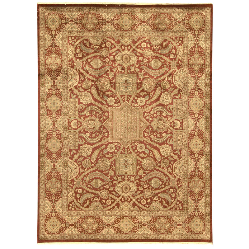 Tapis rouge noué à la main de haute qualité