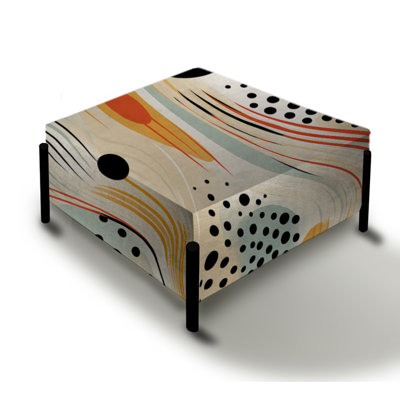 Tribal Essence Polka Dots Pattern - Polka Dots Large Square Ottoman