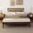 Solid Wood Queen  Bed Frame Platform Bedframe With Rattan Headboard-752349027