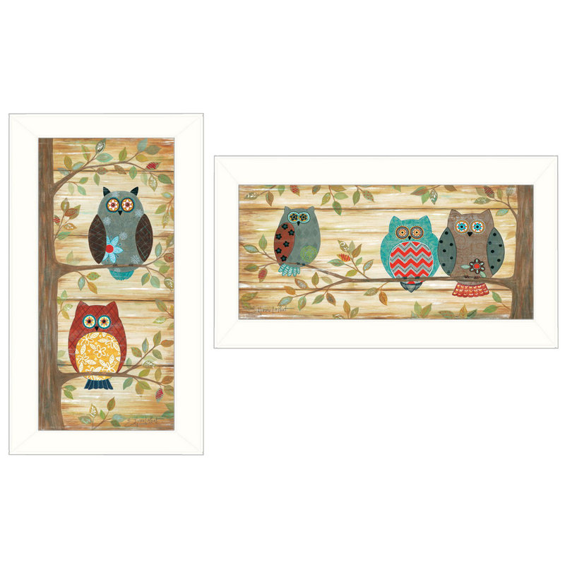 Décoration murale encadrée 2 pièces Whimsical Owls