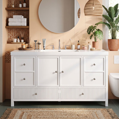 Meuble-lavabo autoportant avec lavabo simple