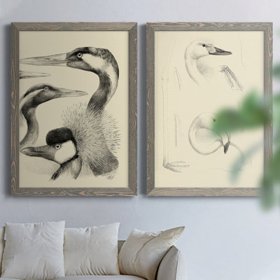 «Waterbird S Croquis», ensemble de 2 reproductions d'art sur toile
