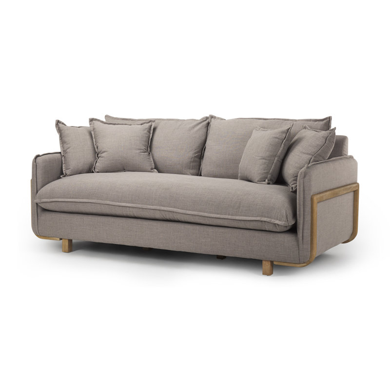 84" Brown Fabric Sofa