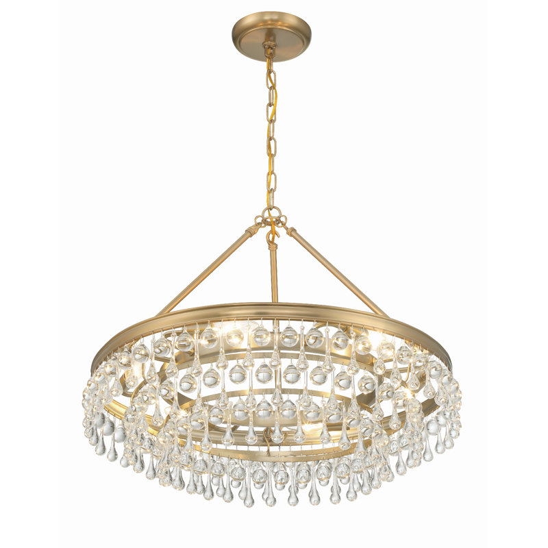 Eulah 6 - Light Dimmable Tiered Chandelier,  19.75" H x 25" W x 25" D, Vibrant Gold