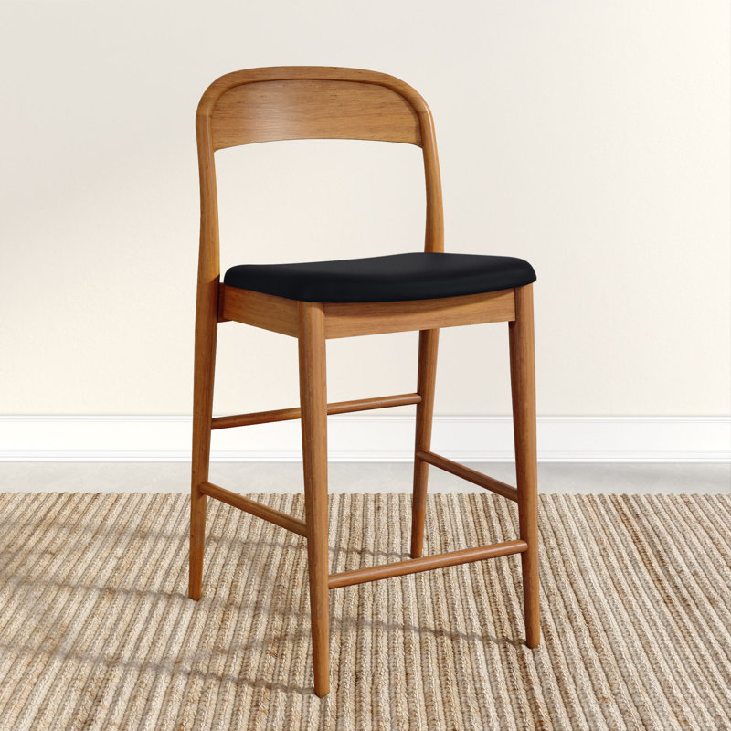 Loar Upholstered Counter Stool, Pecan/Black, 1