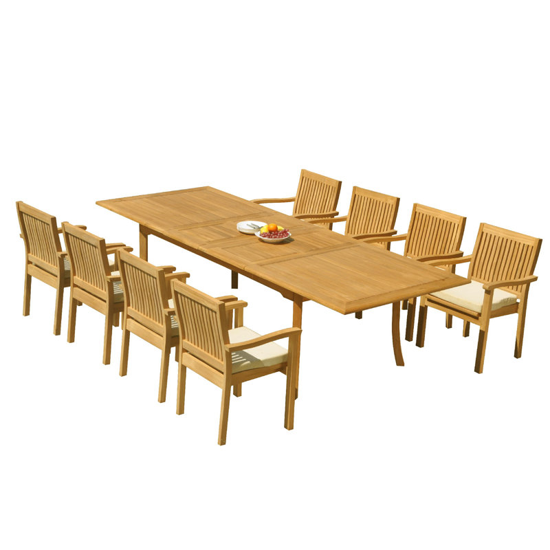 Ensemble repas 9 pièces Mashburn, L 117 po x l 43 po x H 31 po, 6