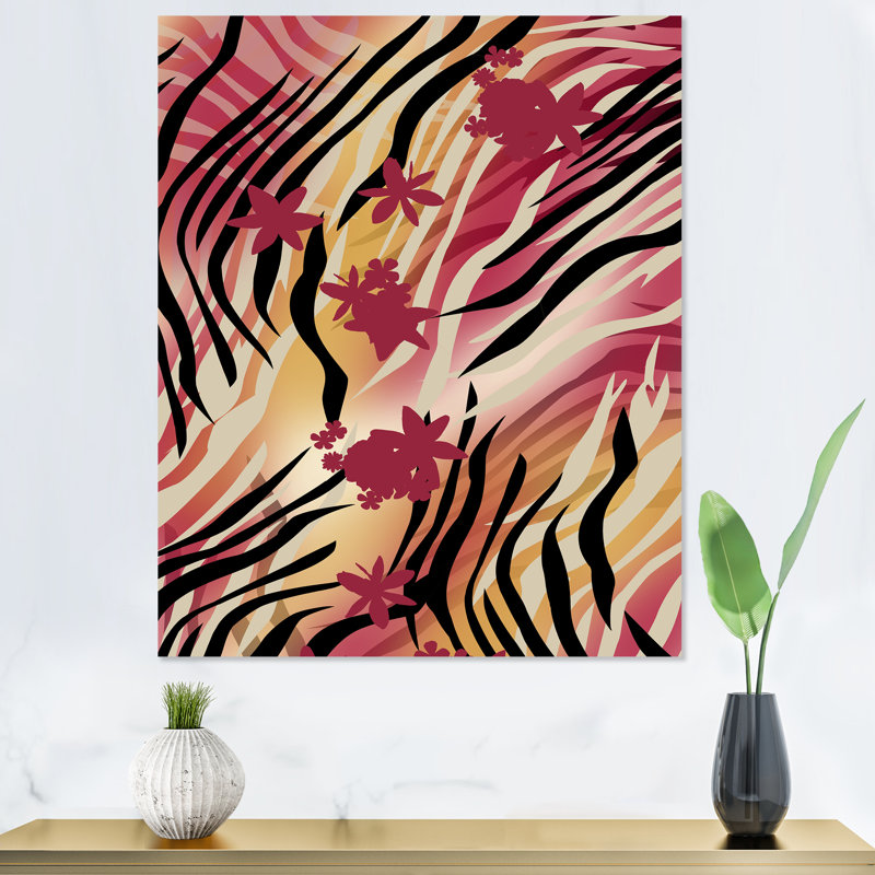 Peau de zèbre III - peinture, H 20 po x l 12 po x P 1 po, Toile tendue