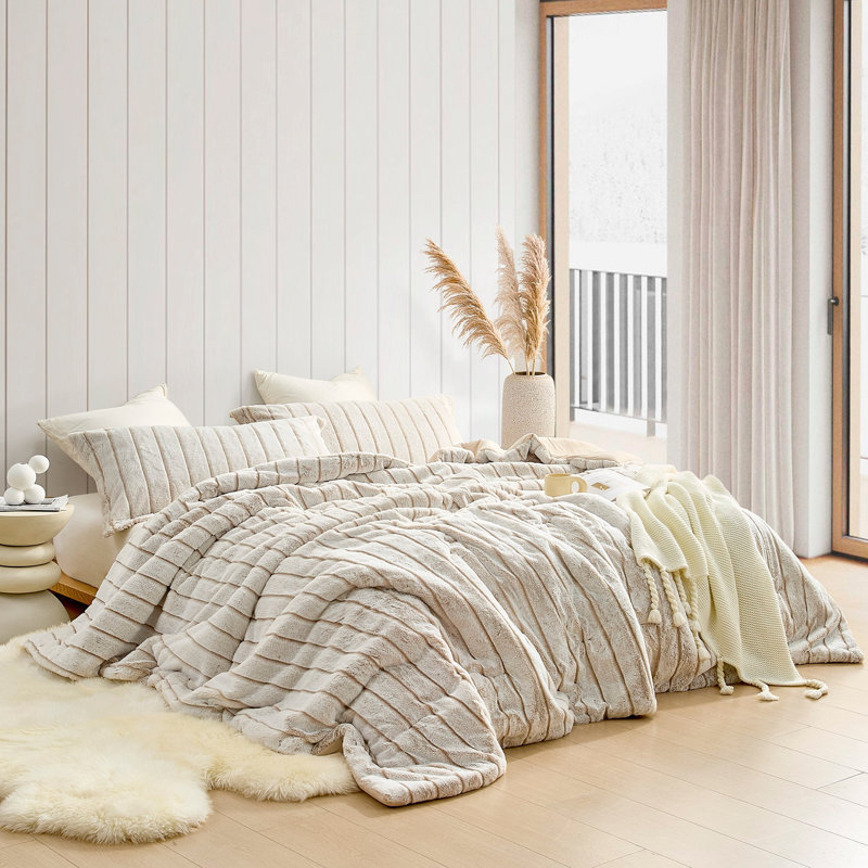 Ensemble d'édredon surdimensionné Coma, Beige, King Comforter + 2 King Shams