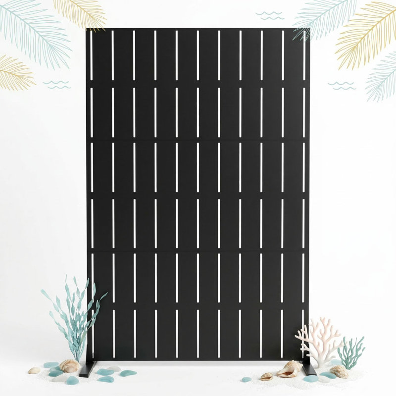 Decorative Garden Privacy Screen with Stand, 183x120cm Large Freestanding Outdoor Divider with Installation Accessories, Trash Can Privacy Fence Screen Panels for Patio, Garden, Pool & Indoor.