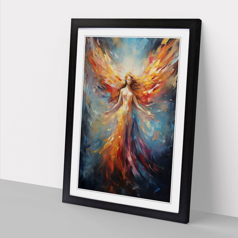 Single Picture Frame Print on Wood, 64cm H x 46cm W, Black Framed