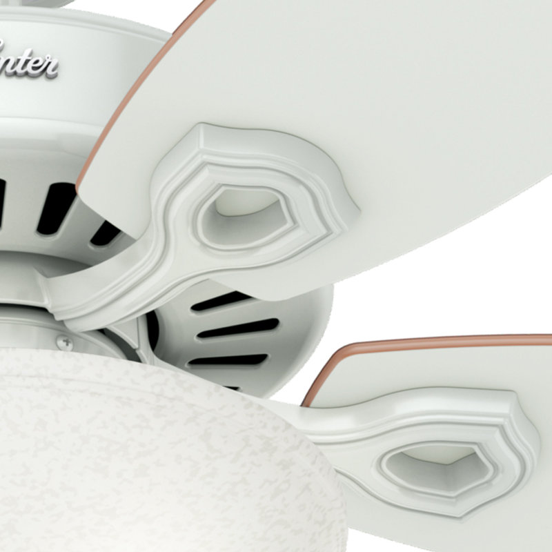 Snow White 52" Ceiling Fan with LED Light and Beech Blades