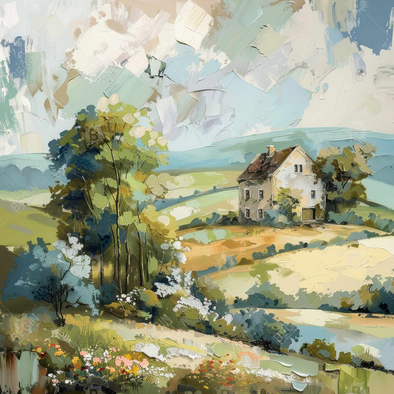 On the plain - 32"x32" art on canvas
