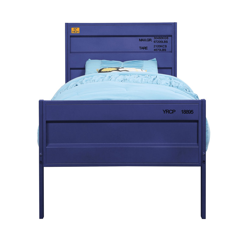 Lit plateforme, Simple, Bleu