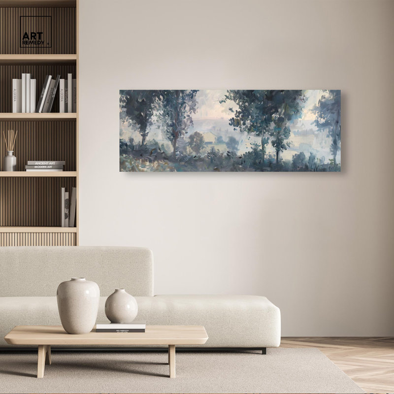 Tôt le matin, art panoramique sur toile par Art Remedy, H 20 po x l 54 po, Toile tendue