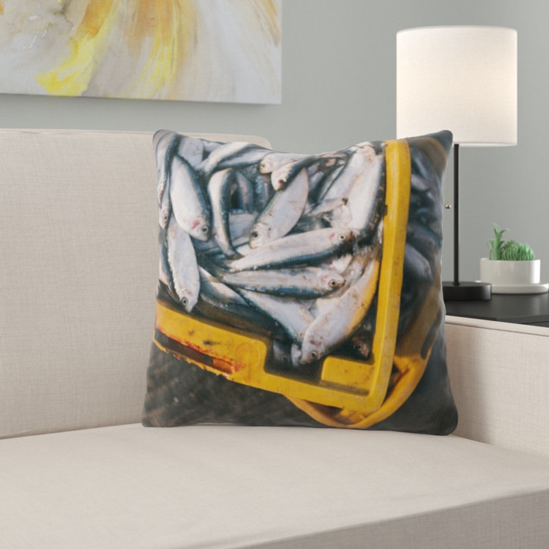 Housse et insert de coussin carré poisson