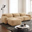 Canapé modulaire moelleux en L en forme de L - Canapé modulaire avec repose-pieds mobile, éponge à haute densité 32D et coussins décoratifs, aucun assemblage requis, base antidérapante, chocolat pour le salon-2000367022
