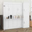 Grand lit escamotable avec garde-robe et bureau, armoire murale pliable en bois avec vérins à gaz, station de charge
