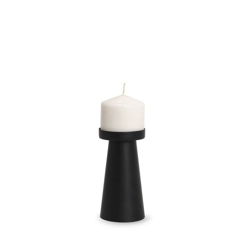 Bougeoir en métal noir mat Quadir, H 6,25 po x l 3,15 po x P 3,15 po