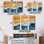 Vue aérienne de la plage bleue et orange II - art mural plage-526812202-526812203