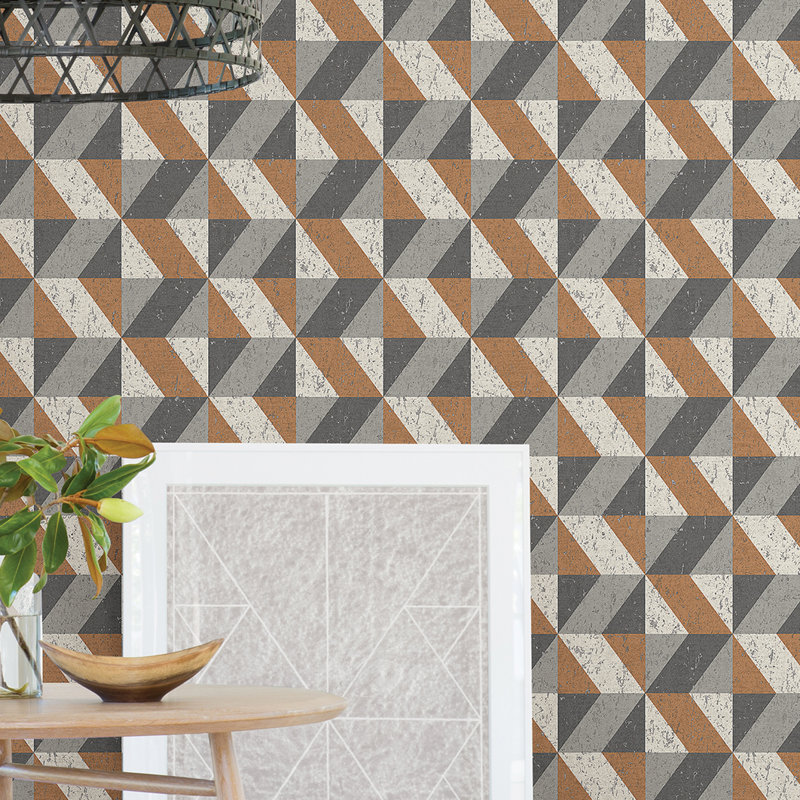 Ashlae Anjelika Metallic 33' L x 20.5" W Wallpaper Roll, Light Brown