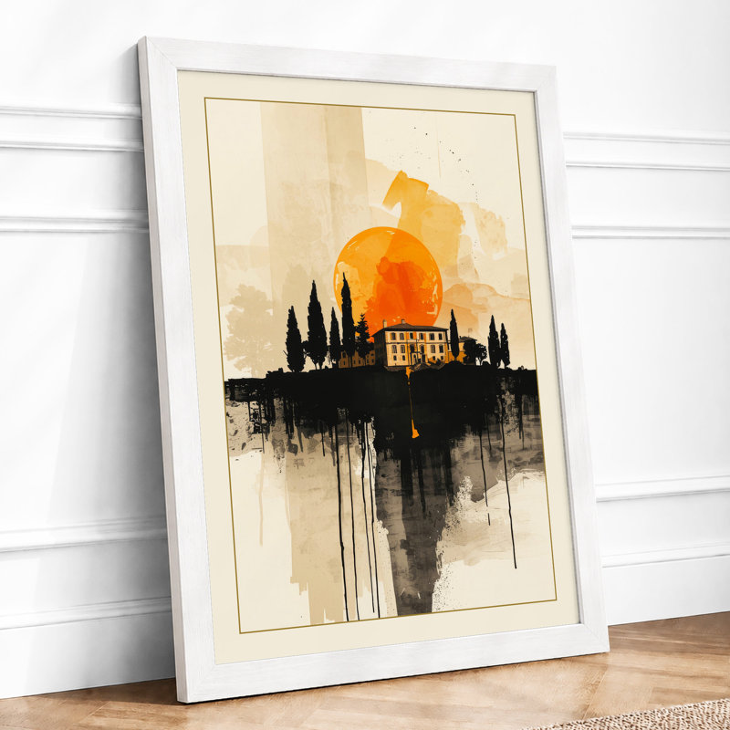 Dissolving City Light Modern - Framed Print, A2 - 59.4 x 42.0 cm, White