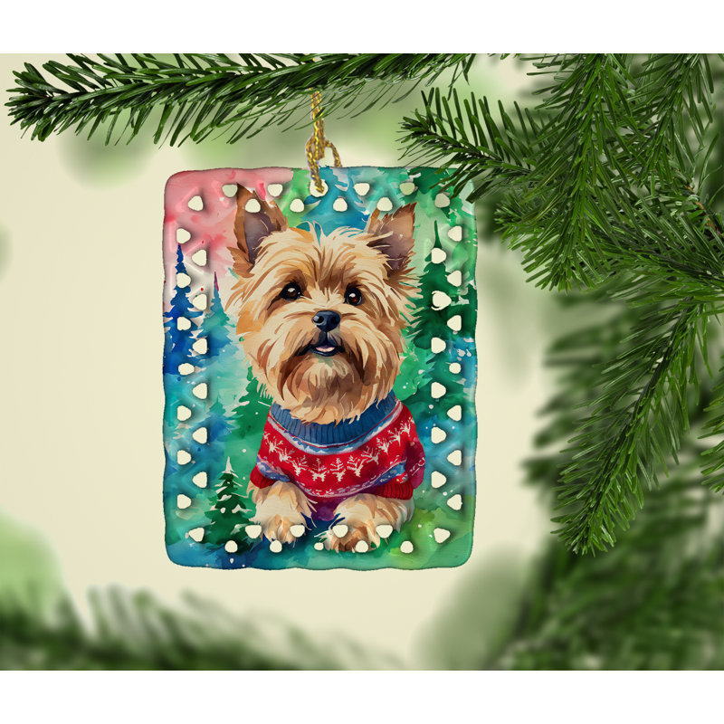 Ornement en porcelaine de Noël Yorkshire Terrier Yorkie, Yorkshire Terrier 3695