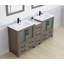 Meuble-lavabo double 72 po avec plateau et miroir-107174028