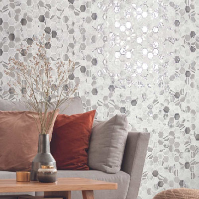 Eterna Hexx 2" x 2" Glass Mosaic Floor and Wall Tile