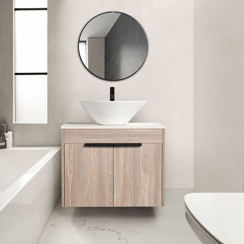 Emmalena 24" Wall-Mount Single Bathroom Vanity Set with Bowl