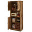 Armoire de bar rustique couleur chêne avec tablettes de rangement ouvertes et imprimées en 3D 76,4H