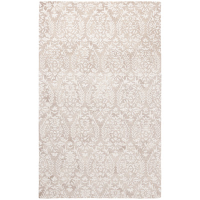 Ebony Hand Tufted Wool Pile Floral Rug
