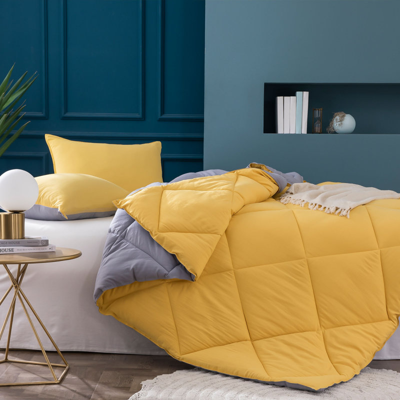 Polyester Box Stitch Comforter, Twin Comforter, White