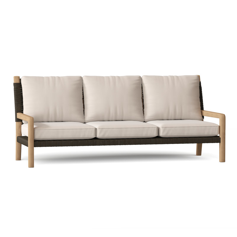 Hudson Outdoor 3 - Seat Patio Sofa, Demo Putty, Charcoal Lace