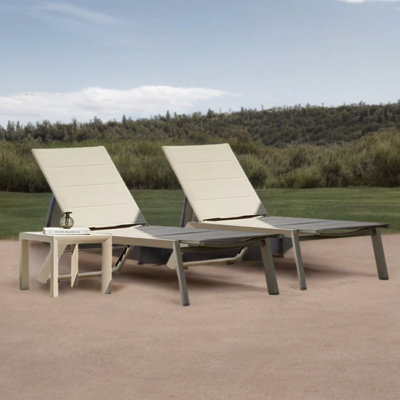 Chaise longue d'extérieur en alliage d'aluminium respirant et léger