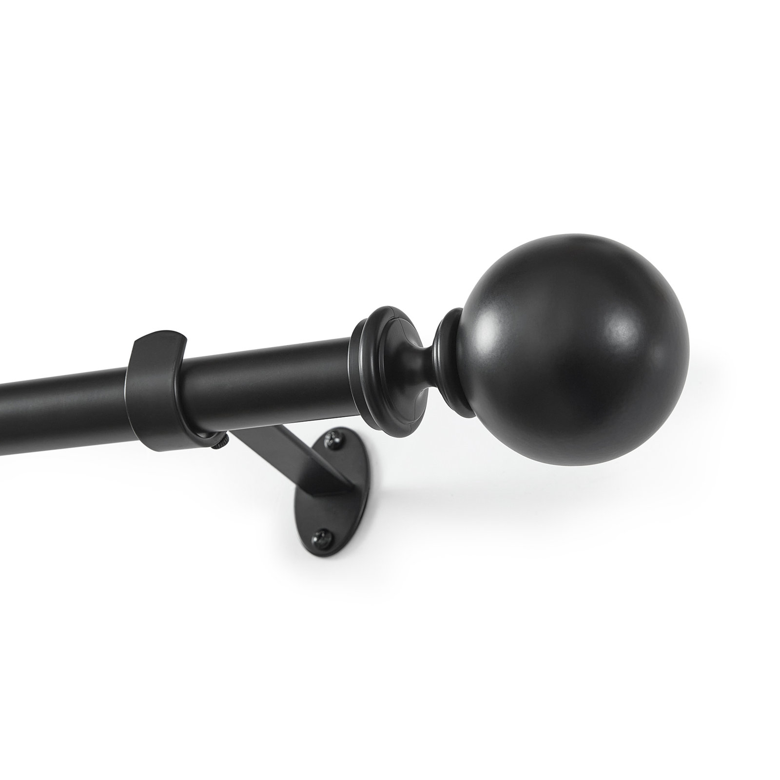 Darion Ball Finial Single Curtain Rod, 2.5" H x 86" W x 5" D, Oil-Rubbed Bronze