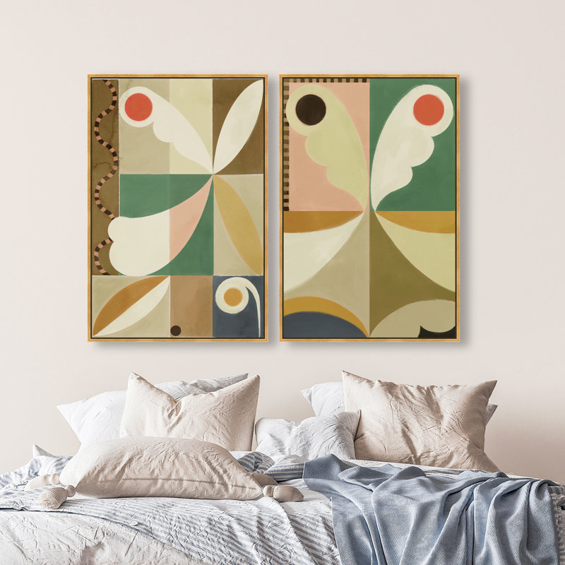 Butterfly Deco Set Set by Oliver Gal, 92"H x 62"W, Gold Floater Frame