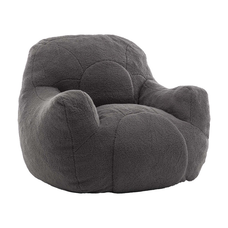 Memory Foam with Armrests, Off White Teddy, 26.8" H x 39.4" W x 36.6" D