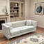 Canapé en velours beige 3, 82,67 po, avec 2 coussins, dossier à rainure verticale, mousse haute, accoudoirs évasés, pièce de salon moderne et tendance au design confortable