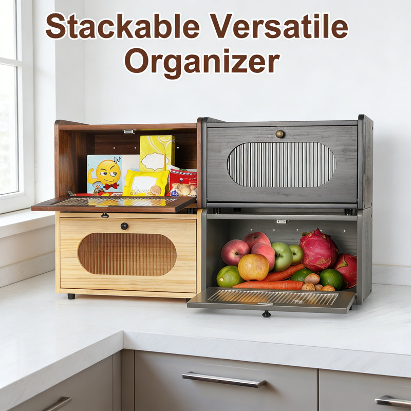 Wood Food Storage Container, Brown