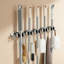 Support mural robuste pour balai et vadrouille avec 4 supports et 5 crochets, rangement pour outils en acier inoxydable pour le garage, la salle de lavage et le rangement pour le jardin