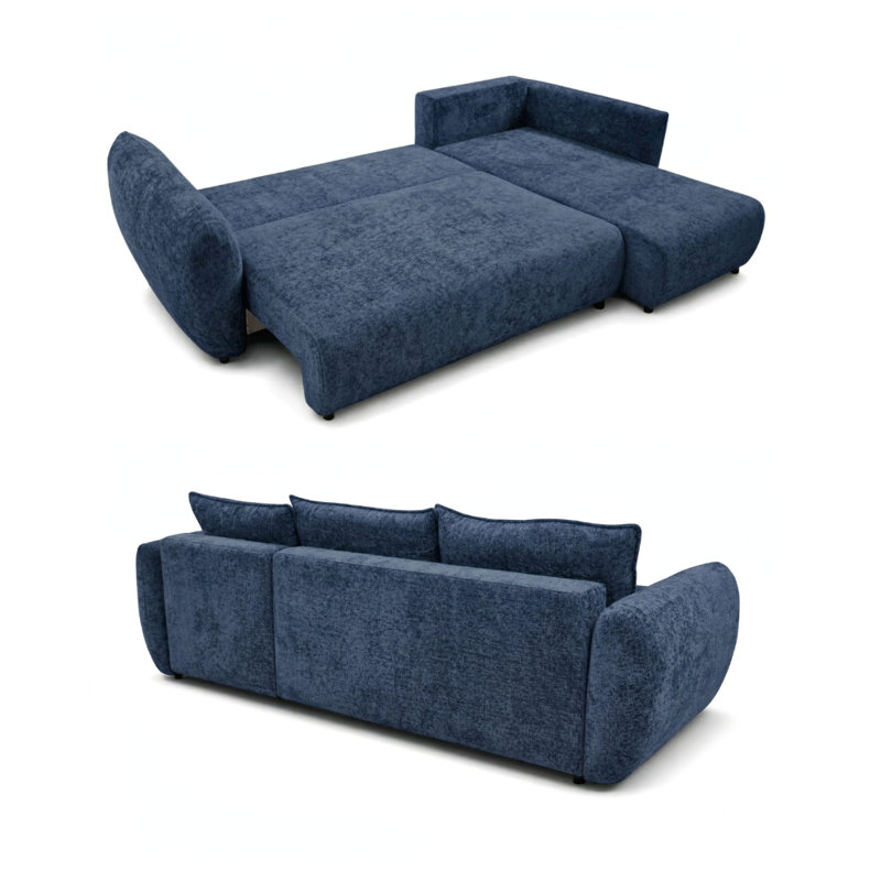 Sectional, Right Hand Facing Corner Sofa, Blue FLOW 22