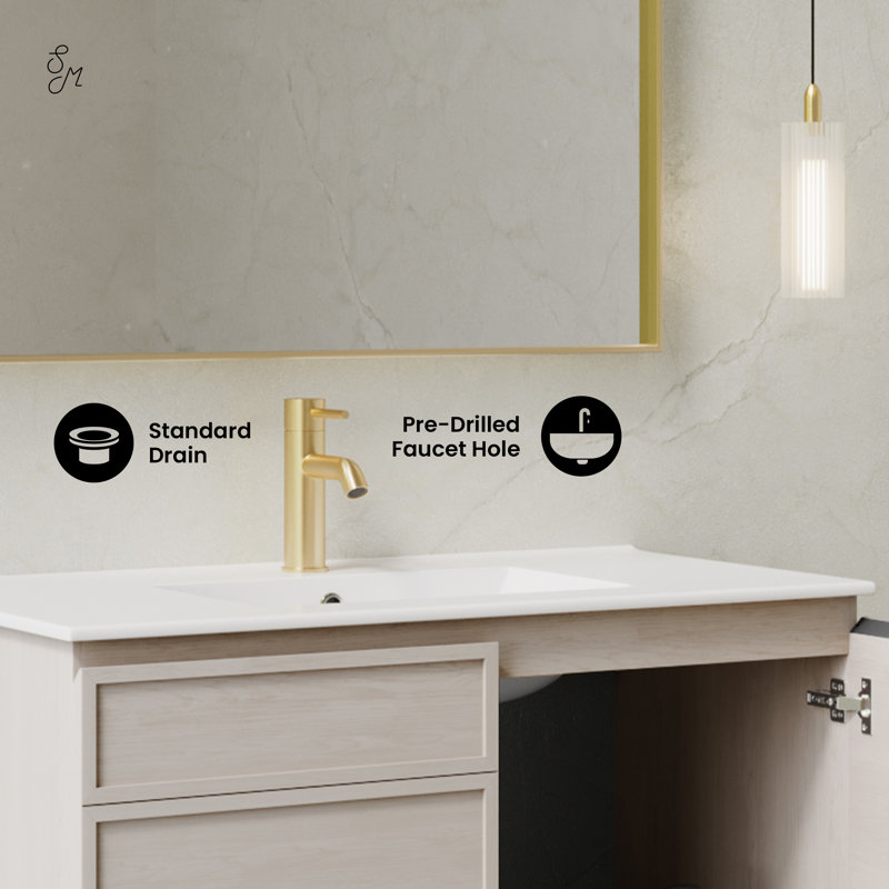 Meuble-lavabo mural 36 po St. Blanc Tropez, Blanc, 36.5", Blanc